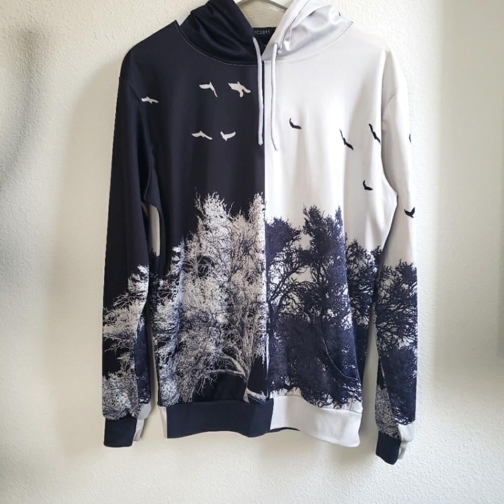 Black and White Youth Girls Hoodie